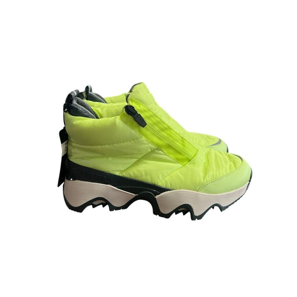 Sorel Women's 7.5 Sorel Kinetic Impact Puffy Zip Waterproof Boots neon Green - Picture 5 of 7